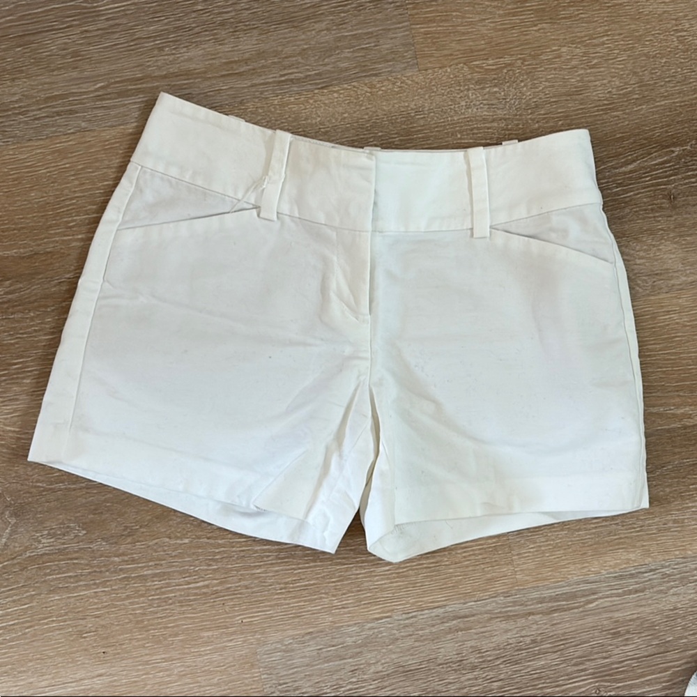 Ann Taylor White Tailored Shorts